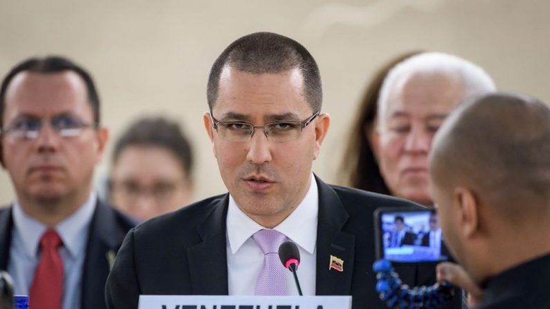 Le ministre des Affaires étrangères vénézuélien, Jorge Arreaza (FABRICE COFFRINI/AFP via Getty Images)