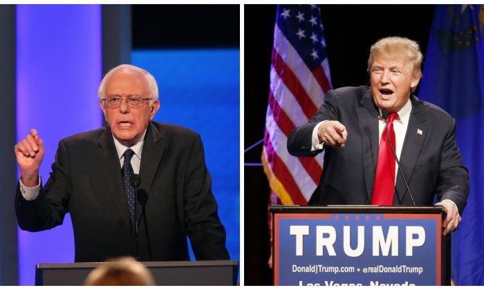 Bernie Sanders et Donald Trump (Andrew Burton/Getty Images)