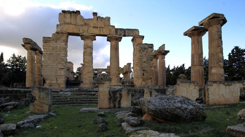 Vue de l'ancienne cité grecque de Cyrène, fondée en 630 avant JC comme colonie de Thira (Santorin) (Photo by ABDULLAH DOMA/AFP via Getty Images)