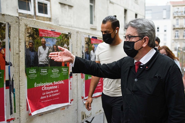 Jean-Luc Mélenchon lors des élections régionales du 20 juin 2021. (Photo CLEMENT MAHOUDEAU/AFP via Getty Images)