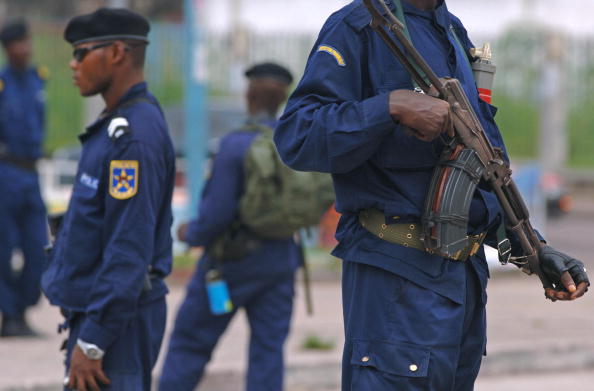 Des policiers au Kinshasa, République démocratique du Congo.  (Photo : LIONEL HEALING/AFP via Getty Images)