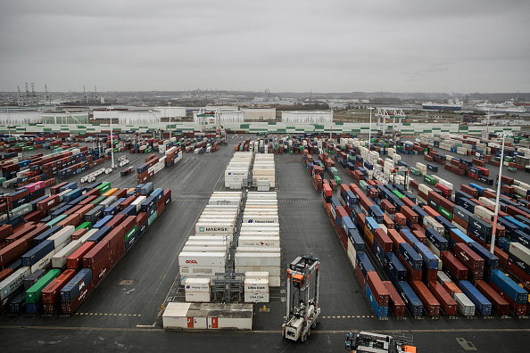 Le port du Havre, en janvier 2021. (SAMEER AL-DOUMY/AFP via Getty Images)