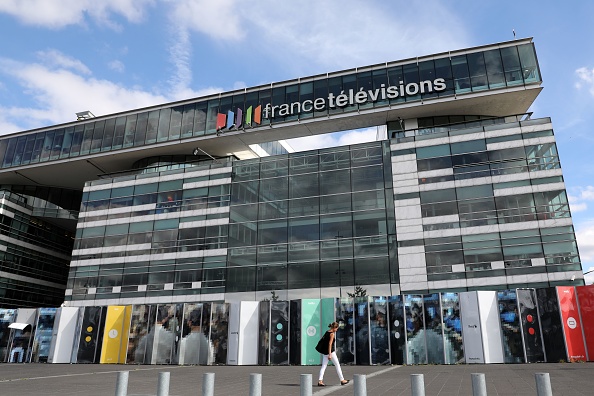 Siège du groupe de télévision publique "France Télévisions" à Paris.  (Photo :  LUDOVIC MARIN/AFP via Getty Images)