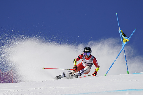 Lara Gut-Behrami de l'équipe suisse participe au slalom géant féminin des Championnats de la Coupe du monde FIS de ski alpin le 16 février 2023 à Courchevel-Méribel. (Giovanni Auletta/Agence Zoom/Getty Images)