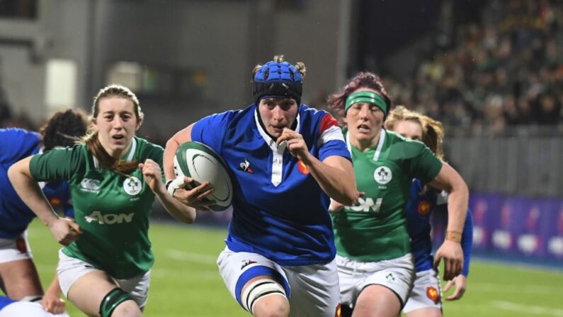 Audrey Forlani, deuxième ligne, sera la capitaine du XV de France féminin pour le Tournoi des six nations, a annoncé lundi la Fédération française de rugby. (Photo credit should read DAMIEN MEYER/AFP via Getty Images)