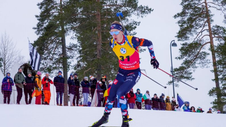 Johannes Thingnes Bo, 1er au classement général de la coupe du monde homme de biathlon ce jeudi. (Photo by TERJE BENDIKSBY/NTB/AFP via Getty Images)