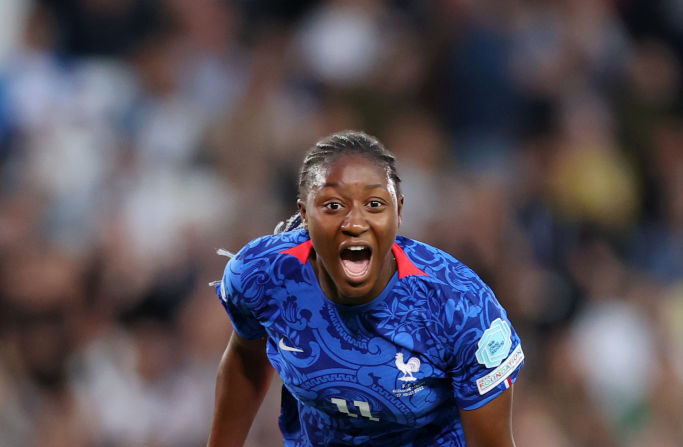 Kadidiatou Diani, attaquante de l’équipe de France de football. (Photo by Naomi Baker/Getty Images)