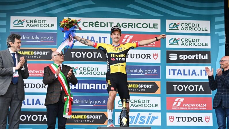 Le Slovène Primoz Roglic déjà vainqueur la veille, a remporté vendredi l'étape-reine de Tirreno-Adriatico. (Photo by DIRK WAEM/BELGA MAG/AFP via Getty Images)