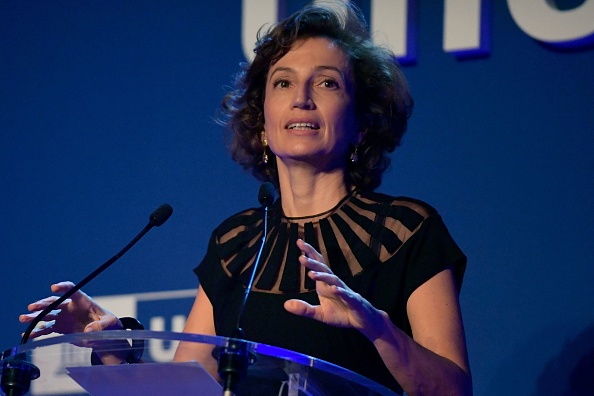 La Directrice générale de l'UNESCO Audrey Azoulay. (JULIEN DE ROSA/POOL/AFP via Getty Images)