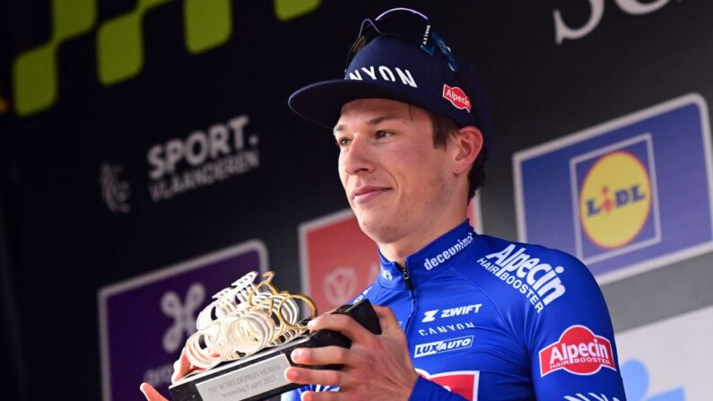 Le Belge Jasper Philipsen a remporté mercredi, le Grand Prix cycliste de l’Escaut. (Photo by DIRK WAEM/BELGA MAG/AFP via Getty Images)