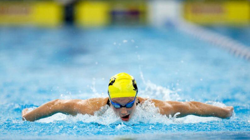 Summer McIntosh, jeune star canadienne de la natation, a battu le record du monde du 400 mètres quatre nages. (Photo by Jared C. Tilton/Getty Images)