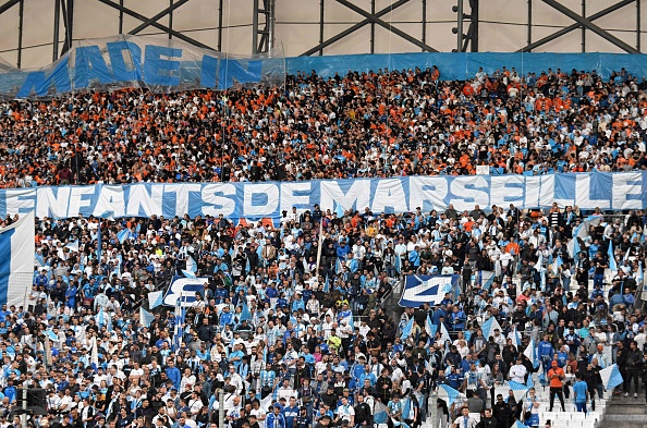 Stade Vélodrome de Marseille, dans le sud de la France, le 14 mai 2023.  (NICOLAS TUCAT/AFP via Getty Images)