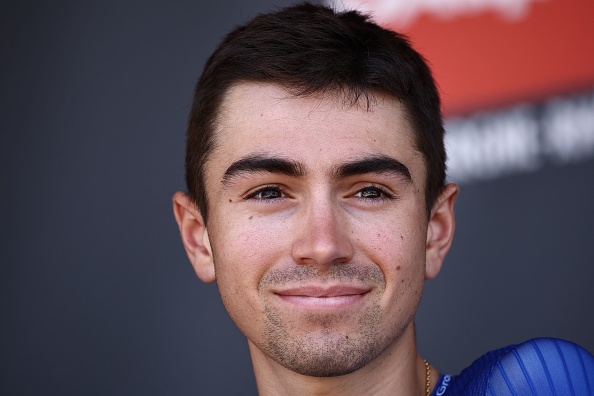 Le coureur français de l'équipe Groupama-FDJ, Lenny Martinez (Photo ANNE-CHRISTINE POUJOULAT/AFP via Getty Images)