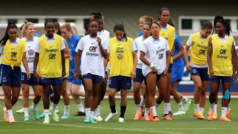 Les joueuses de l'équipe de France féminine. (Photo FRANCK FIFE/AFP via Getty Images)