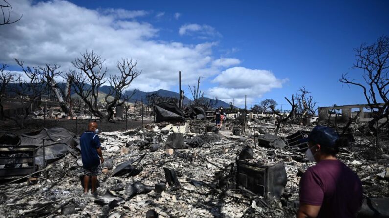 Un incendie de forêt qui a laissé Lahaina en ruines a tué au moins 67 personnes le 11 août. (Photo PATRICK T. FALLON/AFP via Getty Images)