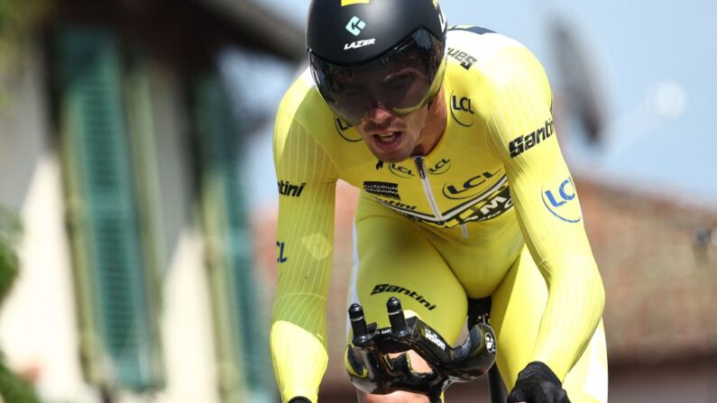 Christophe Laporte, l'atout maître de l'équipe de France pour le parcours technique des Championnats du monde de cyclisme sur route à Glasgow.(Photo : ANNE-CHRISTINE POUJOULAT/AFP via Getty Images)