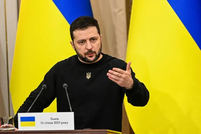 Un « jour historique » a déclaré le Président ukrainien Volodymyr Zelensky. (Yuriy Dyachyshyn/AFP via Getty Images)