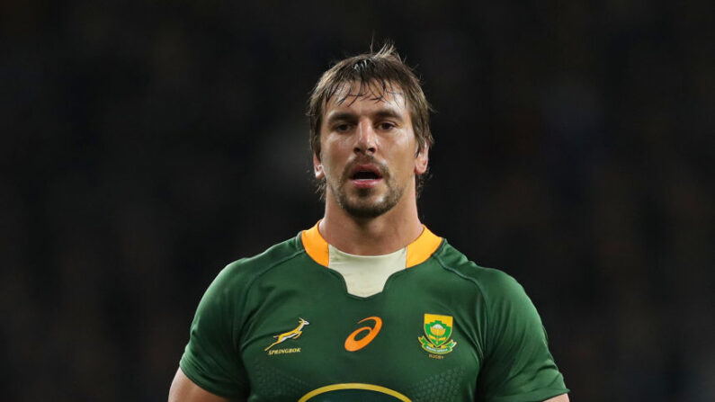 L'Afrique du Sud débutera avec le deuxième ligne Eben Etzebeth, de retour, son choc du groupe B du Mondial face à l'Irlande samedi. (Photo : Henry Browne/Getty Images)