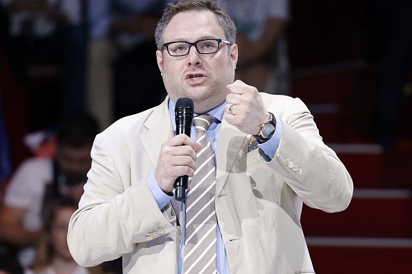 L’essayiste et chroniqueur politique Mathieu Bock-Côté, au Cirque d'Hiver à Paris, le 17 juin 2023.  (LUDOVIC MARIN/AFP via Getty Images)