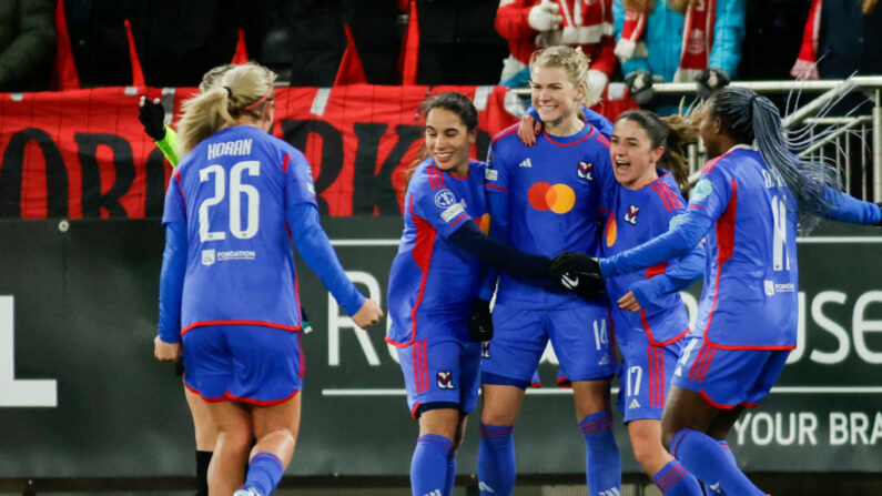 Lyon a assuré sa qualification pour les quarts de finale de la Ligue des champions féminine jeudi à Bergen. (Photo : PAUL S. AMUNDSEN/NTB/AFP via Getty Images)