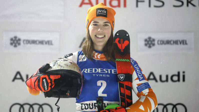 La Slovaque Petra Vlhova a remporté jeudi en nocturne le slalom de Courchevel, pour s'offrir son deuxième succès de l'hiver. (Photo : Christophe Pallot/Agence Zoom/Getty Images)