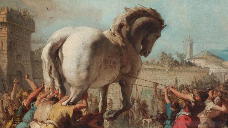 L'introduction de l'art moderne dans notre culture pourrait-elle être un cheval de Troie contre l'art traditionnel ? La procession du cheval de Troie à Troie, vers 1760, par Giovanni Tiepolo. (Domaine public)