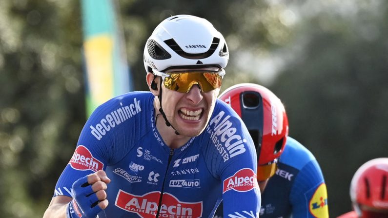 Axel Laurance a fait coup double sur le Tour de Norvège vendredi en remportant la deuxième étape pour prendre la tête du classement général. (Photo : SYLVAIN THOMAS/AFP via Getty Images)