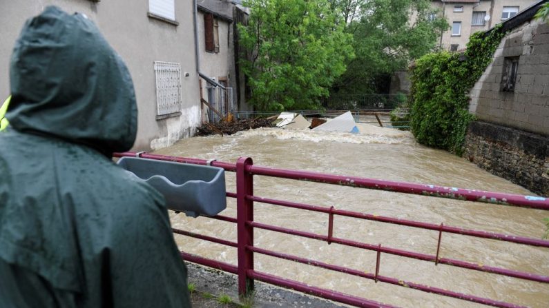 Inondations à Boulay-Moselle, le 17 mai 2024. (crédit photo JEAN-CHRISTOPHE VERHAEGEN/AFP via Getty Images)