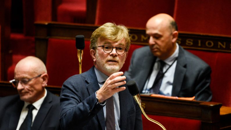 
Marc Fesneau lors de la séance publique sur la souveraineté agricole, dans l'hémicycle de l'Assemblée nationale, à Paris le 16 mai 2024. (MAGALI COHEN/Hans Lucas/AFP via Getty Images)