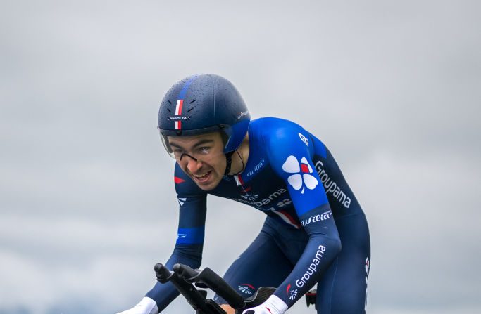 Lenny Martinez disputera à partir de samedi son premier Tour de France avec l'équipe Groupama-FDJ qui a annoncé lundi soir cette surprise du chef. (Photo : FABRICE COFFRINI/AFP via Getty Images)