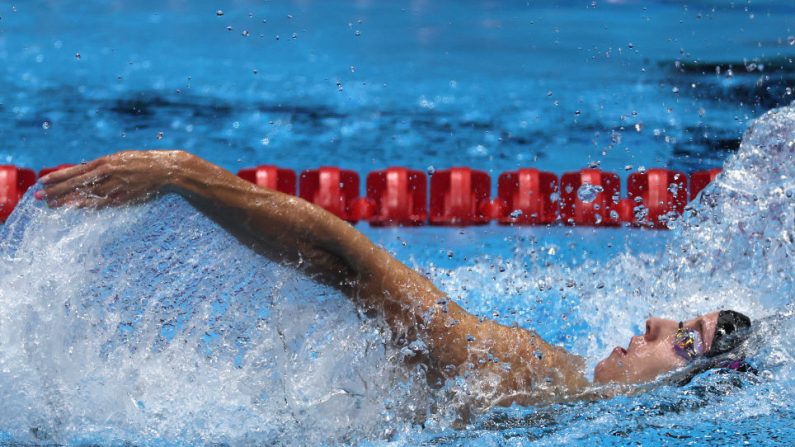 La nageuse Regan Smith a battu le record du monde du 100 m dos, mardi lors des sélections américaines pour les Jeux olympiques de Paris (26 juillet-11 août). (Photo : Al Bello/Getty Images)