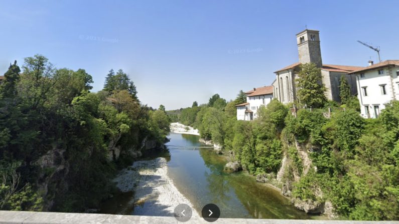 Vue de la rivière Natisone depuis le Pont du Diable, Italie. (Capture d'écran Google Street View)