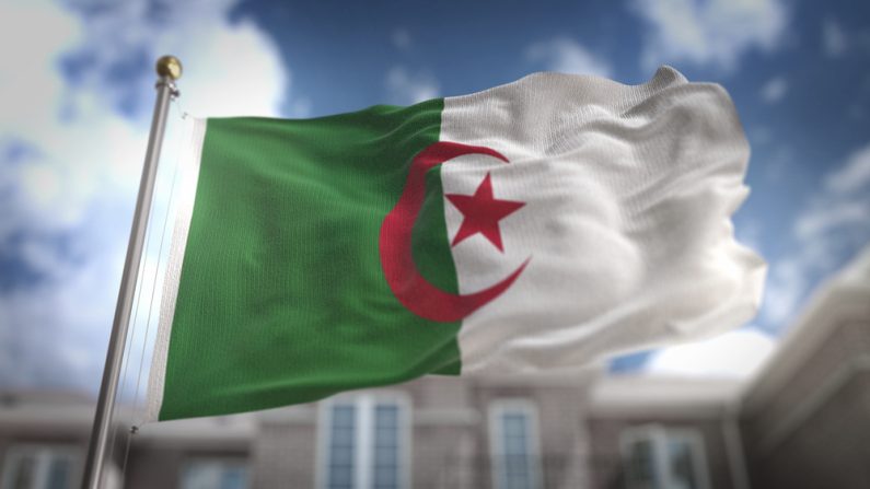 Plusieurs jeunes sont venus arborer un drapeau algérien devant une foule compacte. (Photo: Natanael Ginting/Shutterstock)