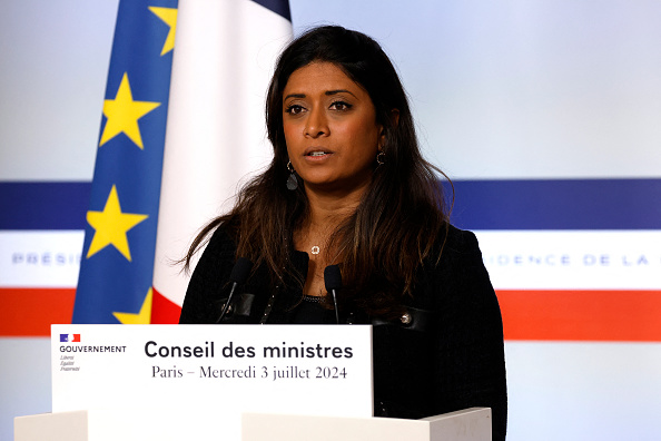 La ministre déléguée au Renouveau démocratique et porte-parole du gouvernement, Prisca Thevenot, à Paris, le 3 juillet 2024.  (LUDOVIC MARIN/AFP via Getty Images)