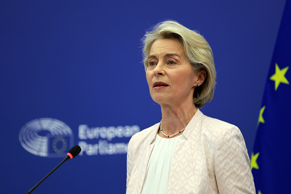 Ursula von der Leyen, réélue à la tête de la Commission européenne le 18 juillet 2024.  (Johannes Simon/Getty Images)