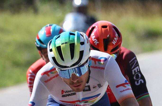 Surnommé "le Petit Voeckler" par son patron, Mattéo Vercher est passé jeudi tout près de l'exploit d'une carrière: une victoire d'étape dans le Tour de France. (Photo : ANNE-CHRISTINE POUJOULAT/AFP via Getty Images)