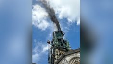 Début d’incendie « en cours » sur la flèche de la cathédrale de Rouen