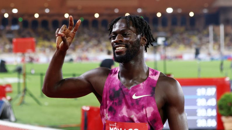 Ryan Zézé a couru le 200 m en 19 sec 90 (0,8 m/s de vent) dimanche à La Chaux-de-Fonds (Suisse), la deuxième meilleure performance française de l'histoire.  (Photo : Francesco Scaccianoce/Getty Images)