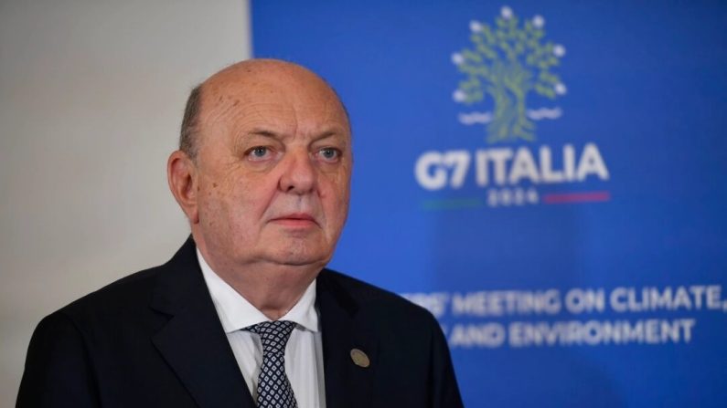 Gilberto Pichetto Fratin, ministre italien de l'énergie, participe à une réunion à Turin, en Italie, le 29 avril 2024. (Stefano Guidi/Getty Images)
