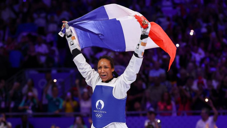 Althéa Laurin, première championne olympique de l'histoire du taekwondo français à 22 ans, s'était dit dès l'âge de dix ans que ramener une médaille d'or était "sa mission". (Photo : Buda Mendes/Getty Images)