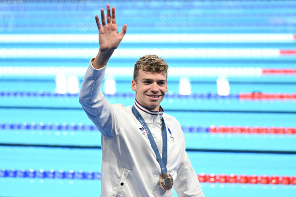 Le nageur français Léon Marchand.  (SEBASTIEN BOZON/AFP via Getty Images)