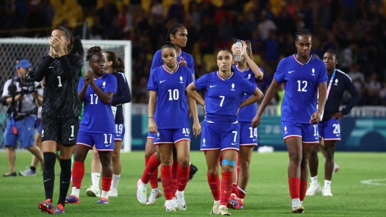 L'équipe de France féminine, a été éliminée tristement samedi à Nantes (1-0) en quart de finale par le Brésil, pourtant largement à sa portée. (Photo : ROMAIN PERROCHEAU/AFP via Getty Images)