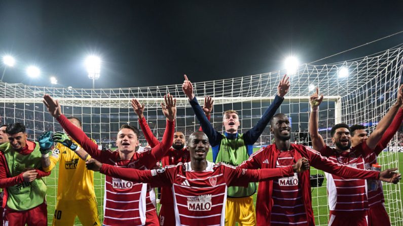 Brest, qui n'avait jamais disputé de match de Coupe d'Europe, a réussi son entrée en matière dans la plus prestigieuse des compétitions. (Photo : DAMIEN MEYER/AFP via Getty Images)