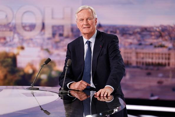 Le nouveau Premier ministre, Michel Barnier, au 20h de TF1. 
(LUDOVIC MARIN/POOL/AFP via Getty Images)