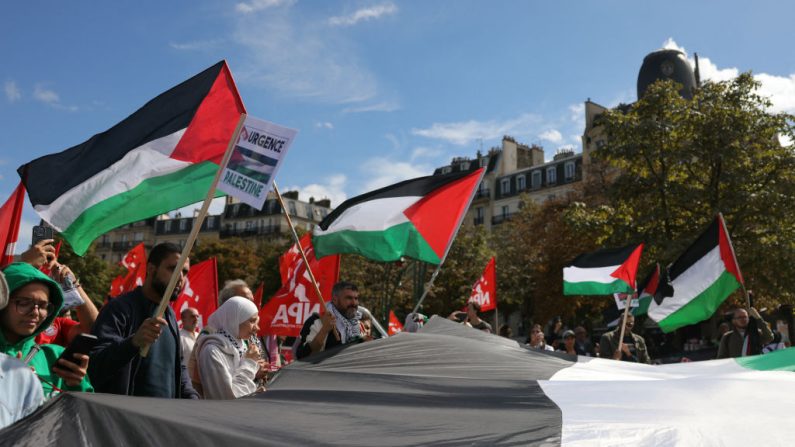 Rassemblement de soutien aux Palestiniens, place de la Nation, à Paris, le 8 septembre 2024. (Photo : THOMAS SAMSON/AFP via Getty Images)