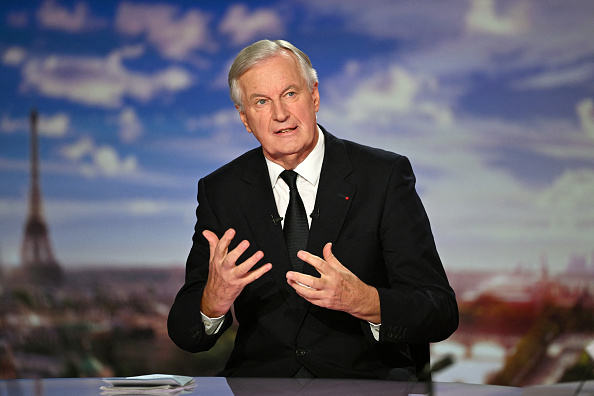 Michel Barnier sur France 2 le 22 septembre 2024. (Photo JULIE SEBADELHA/POOL/AFP via Getty Images)