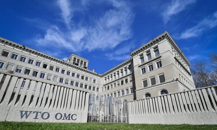 Le siège de l'Organisation mondiale du commerce à Genève, le 12 avril 2018. Fabrice Coffrini/AFP/Getty Images