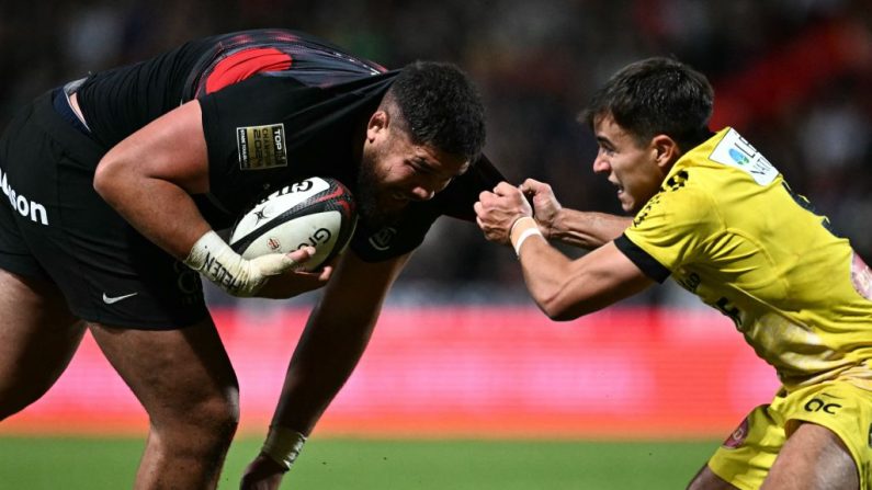 Le Stade toulousain, double tenant du titre, a déjà pris les commandes du Top 14 à la faveur de sa victoire contre La Rochelle (35-27), qui lui a longtemps résisté dimanche en clôture de la 2e journée. (Photo : LIONEL BONAVENTURE/AFP via Getty Images)