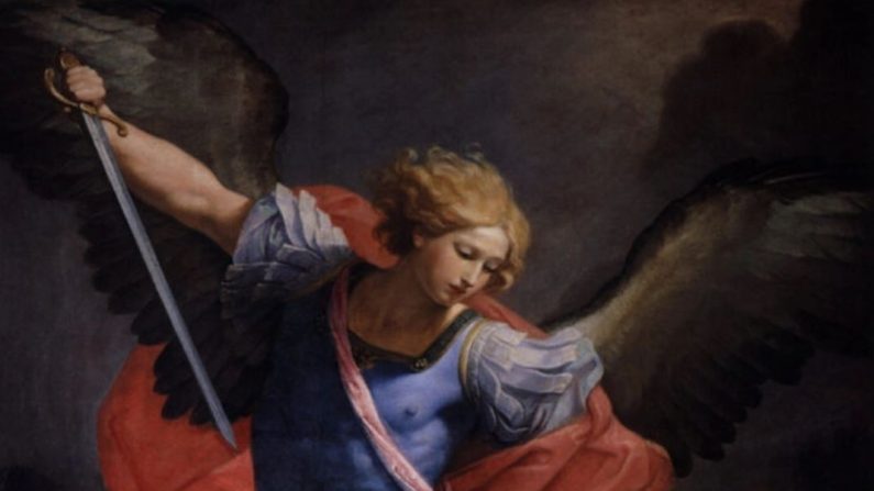 « L'archange saint Michel terrassant Satan », par Guido Reni. Peinture à l’huile, Notre-Dame de la Conception des Capucins, Rome (Domaine public)