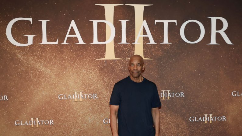 Denzel Washington au cinéma Pathe Beaugrenelle, à Paris, le 10 novembre 2024. (Photo : KIRAN RIDLEY/AFP via Getty Images)